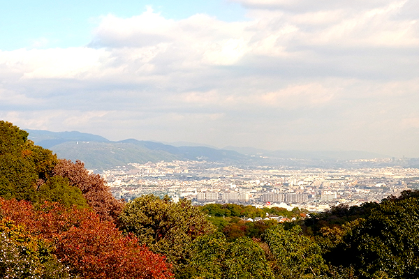 從神咒寺的展望臺眺望寶塚方向。