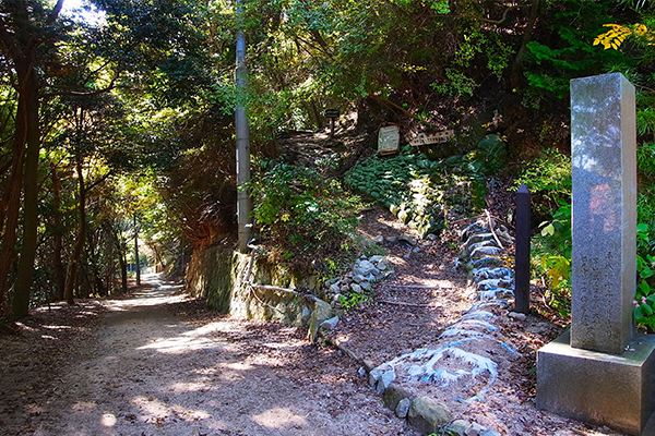 塩尾寺入り口からの下りは舗装路。
